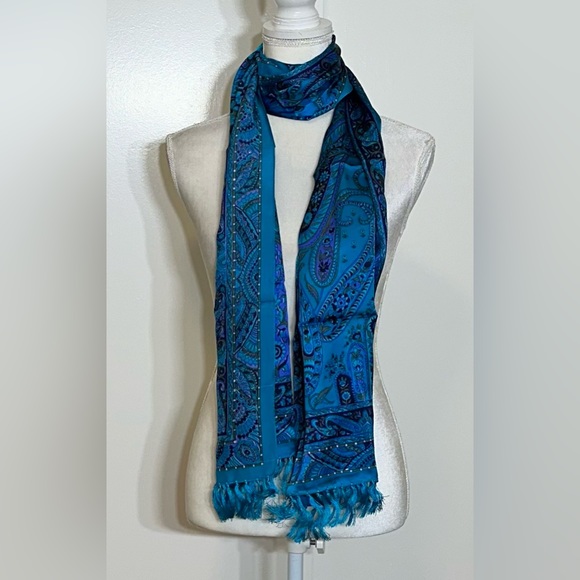 Women’s Kalanjali 100% Pure Silk Multicolor Blue NWT - Picture 3 of 11
